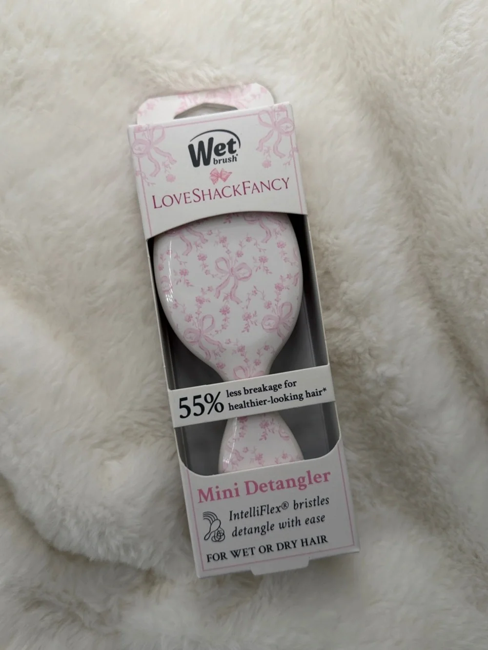 LoveShackFancy Pink Mini Detangler Brush
